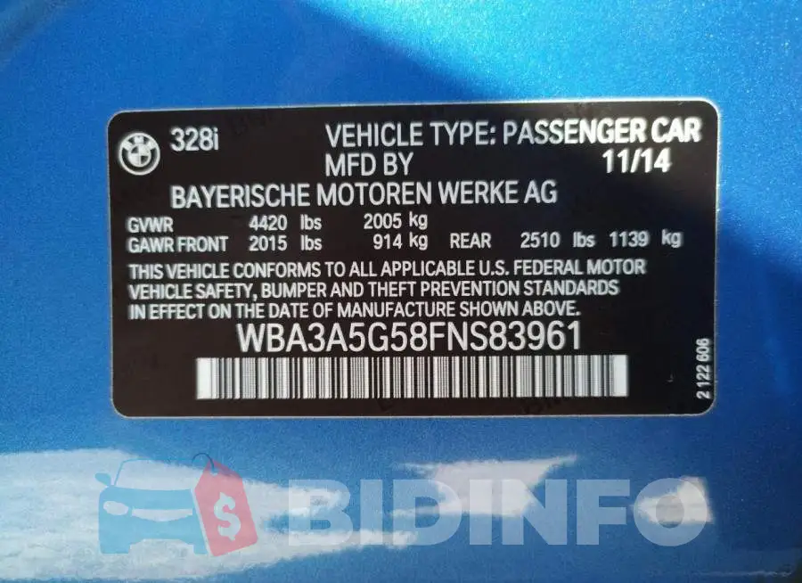 WBA3A5G58FNS83961 Photo# 13