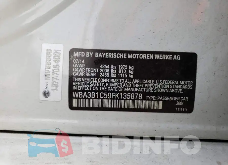 WBA3B1C59FK135878 Photo# 12