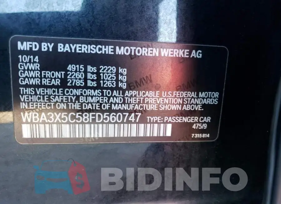 WBA3X5C58FD560747 Photo# 13