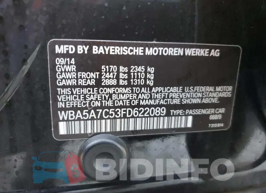 WBA5A7C53FD622089 Photo# 12