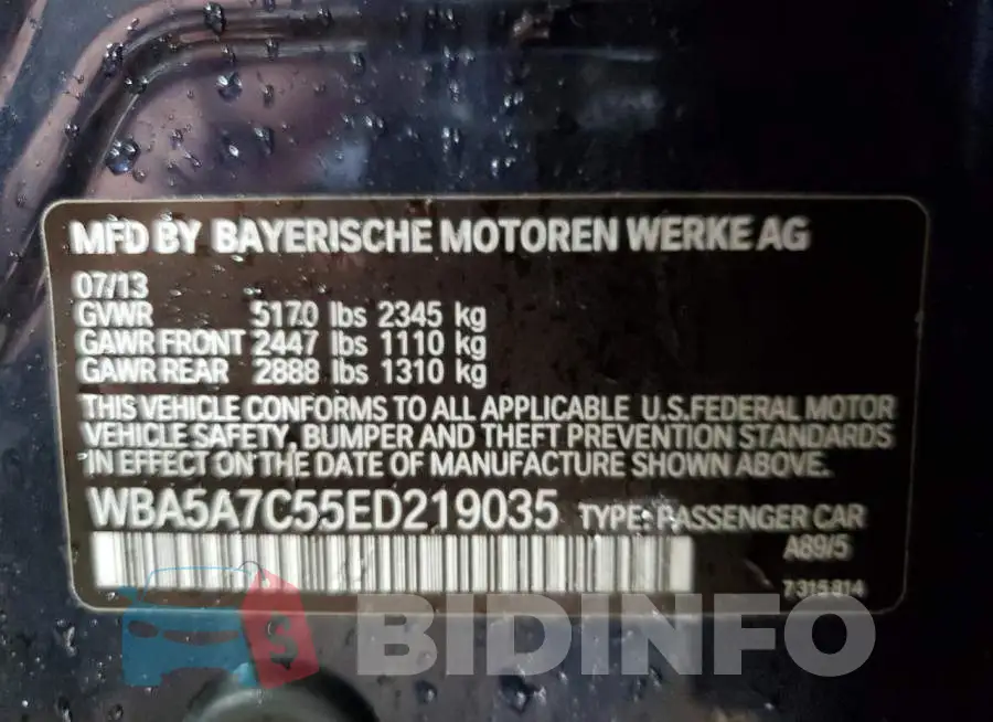 WBA5A7C55ED219035 Photo# 12