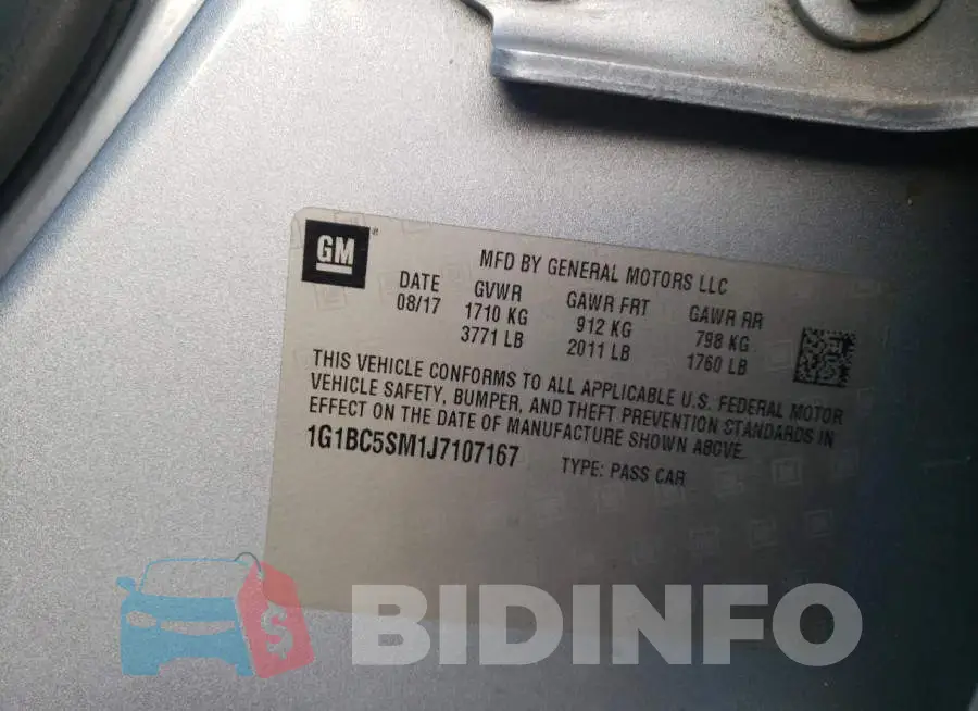 1G1BC5SM1J7107167 Photo# 12