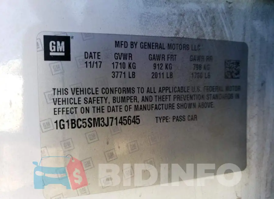 1G1BC5SM3J7145645 Photo# 12