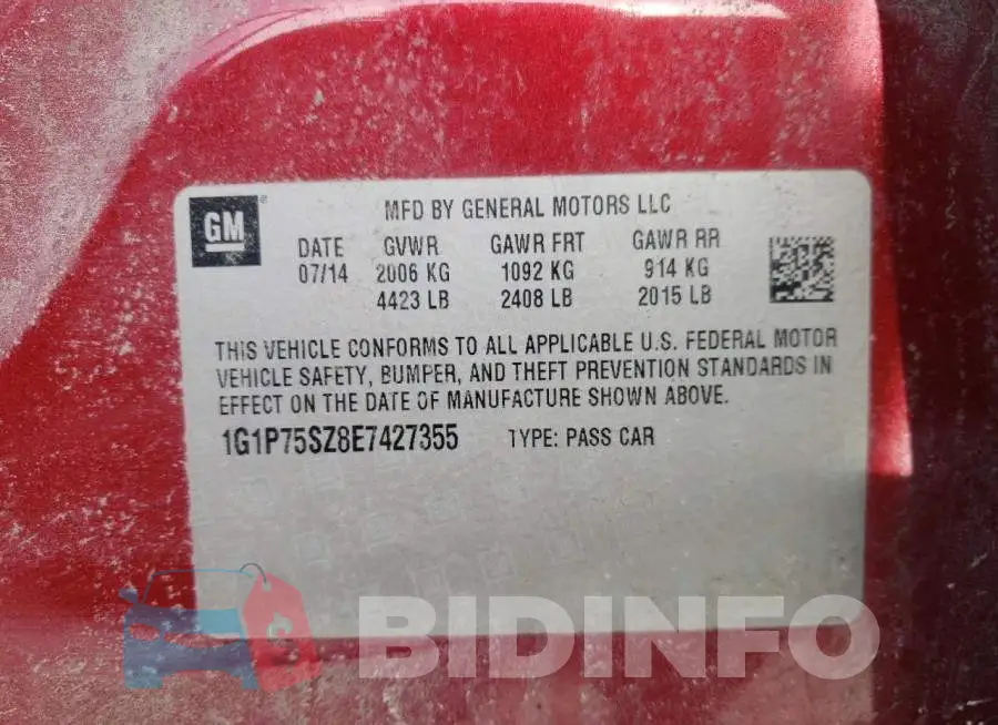 1G1P75SZ8E7427355 Photo# 12