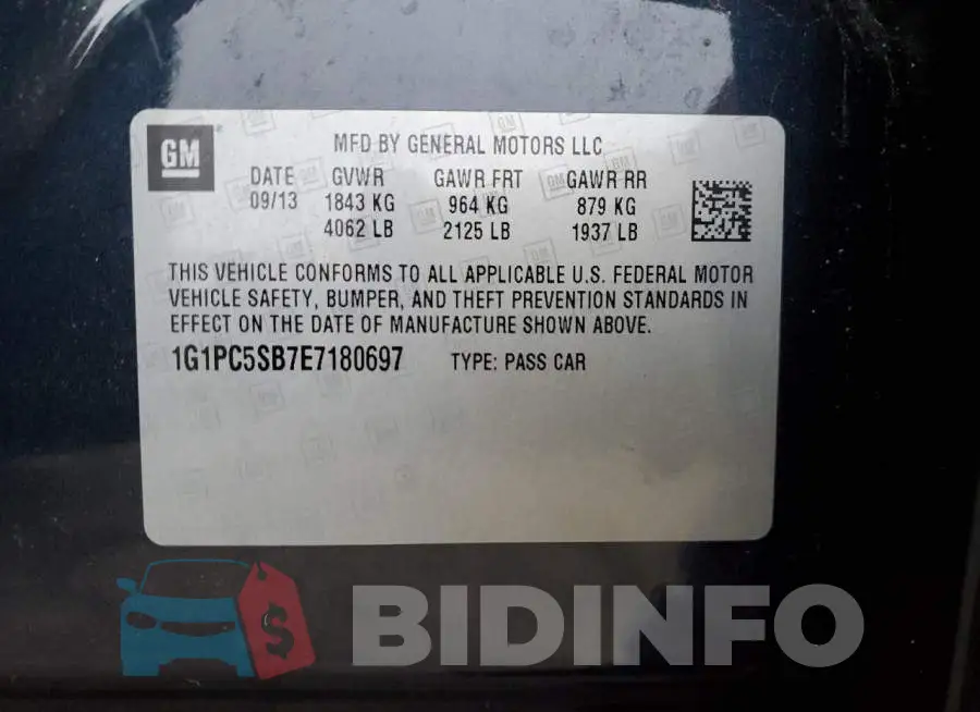 1G1PC5SB7E7180697 Photo# 12