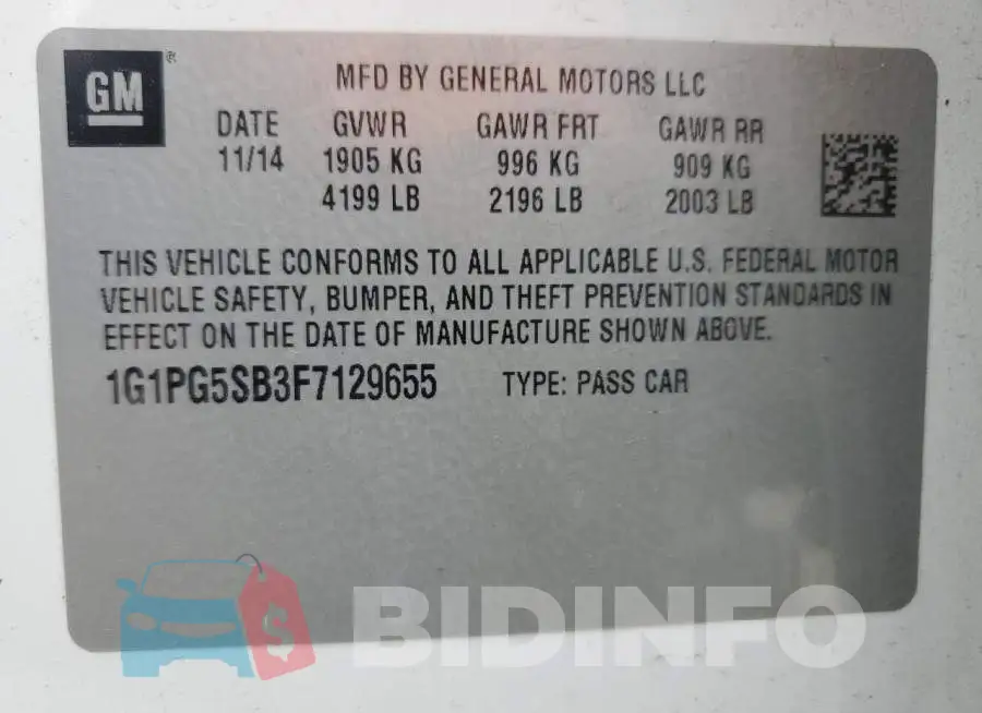 1G1PG5SB3F7129655 Photo# 12
