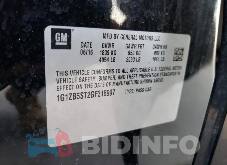 1G1ZB5ST2GF318997 Photo# 13