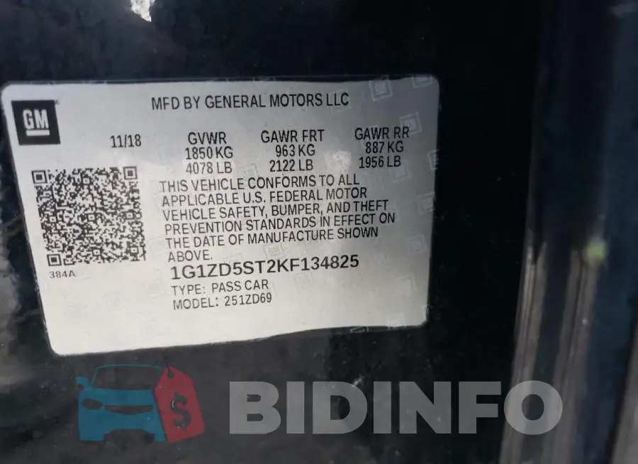 1G1ZD5ST2KF134825 Photo# 12