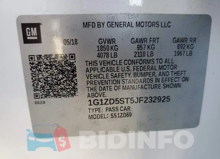 1G1ZD5ST5JF232925 Photo# 12