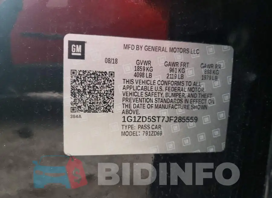 1G1ZD5ST7JF285559 Photo# 12
