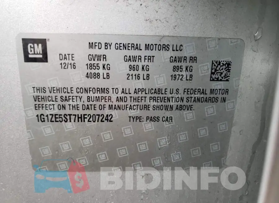 1G1ZE5ST7HF207242 Photo# 12