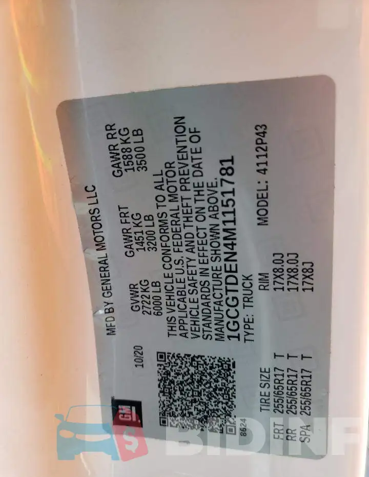 1GCGTDEN4M1151781 Photo# 12