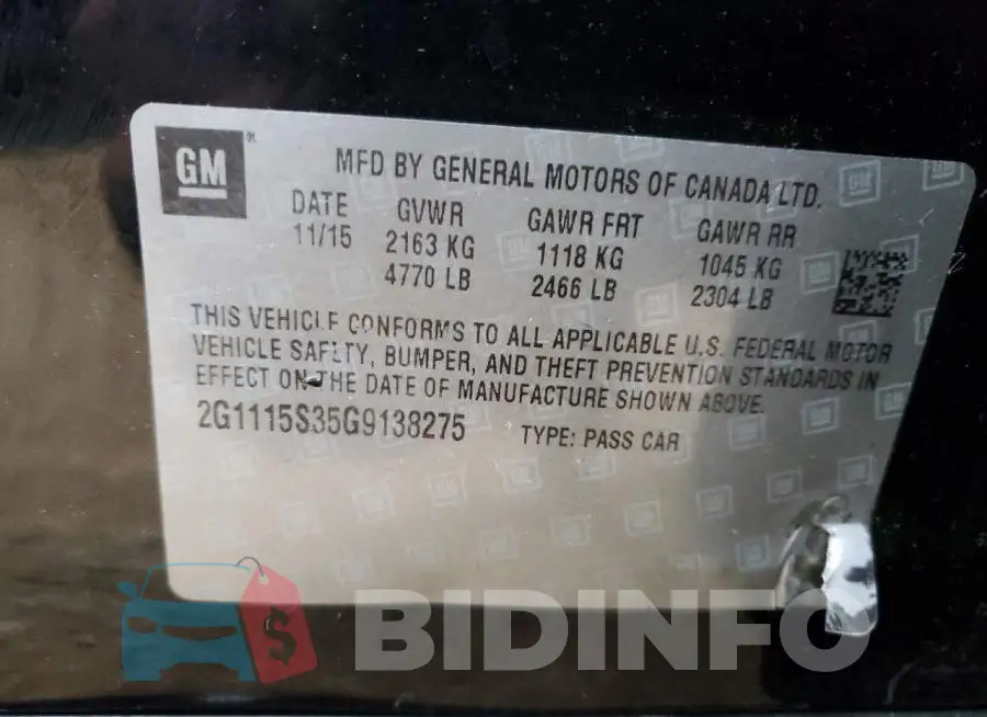 2G1115S35G9138275 Photo# 12