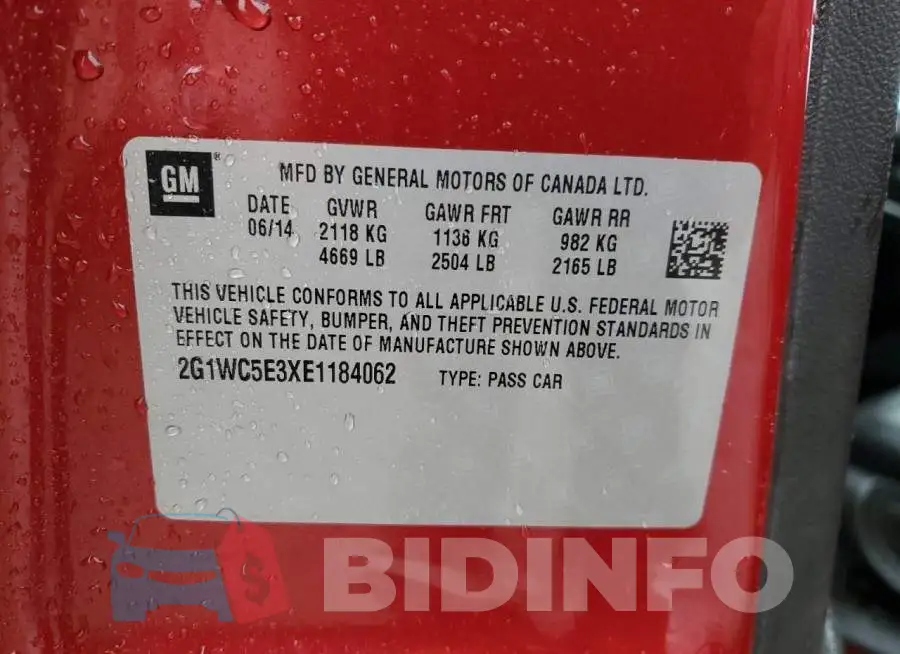 2G1WC5E3XE1184062 Photo# 12