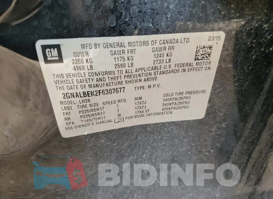 2GNALBEK2F6307677 Photo# 12