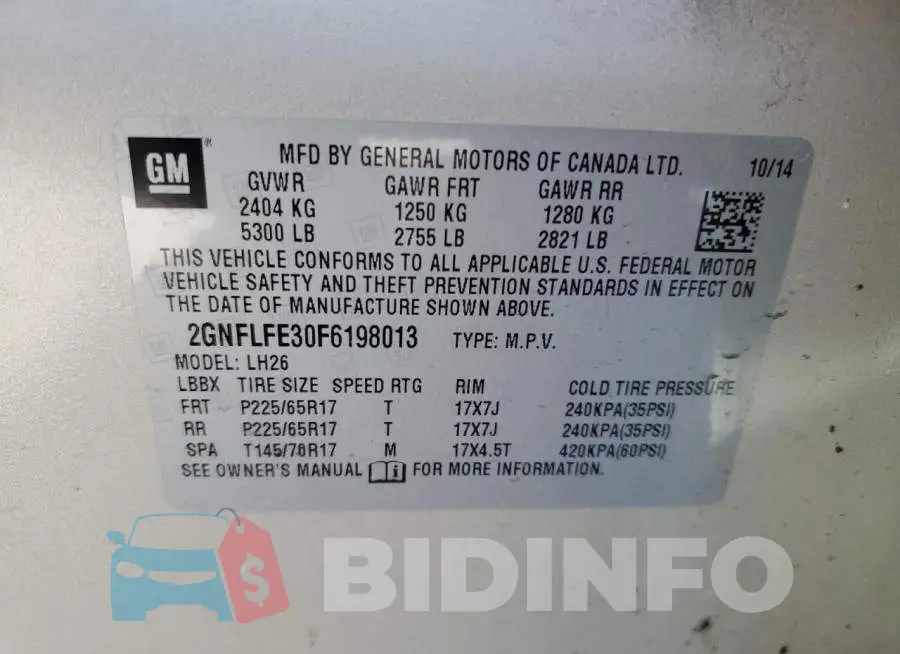 2GNFLFE30F6198013 Photo# 13