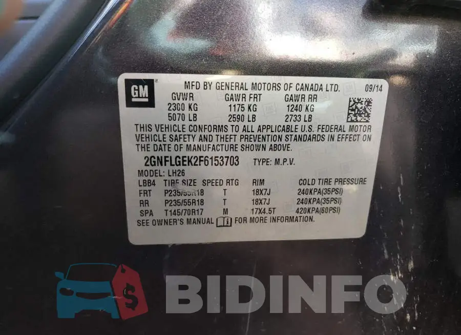 2GNFLGEK2F6153703 Photo# 12