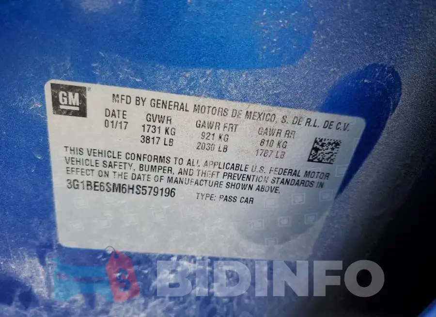 3G1BE6SM6HS579196 Photo# 12
