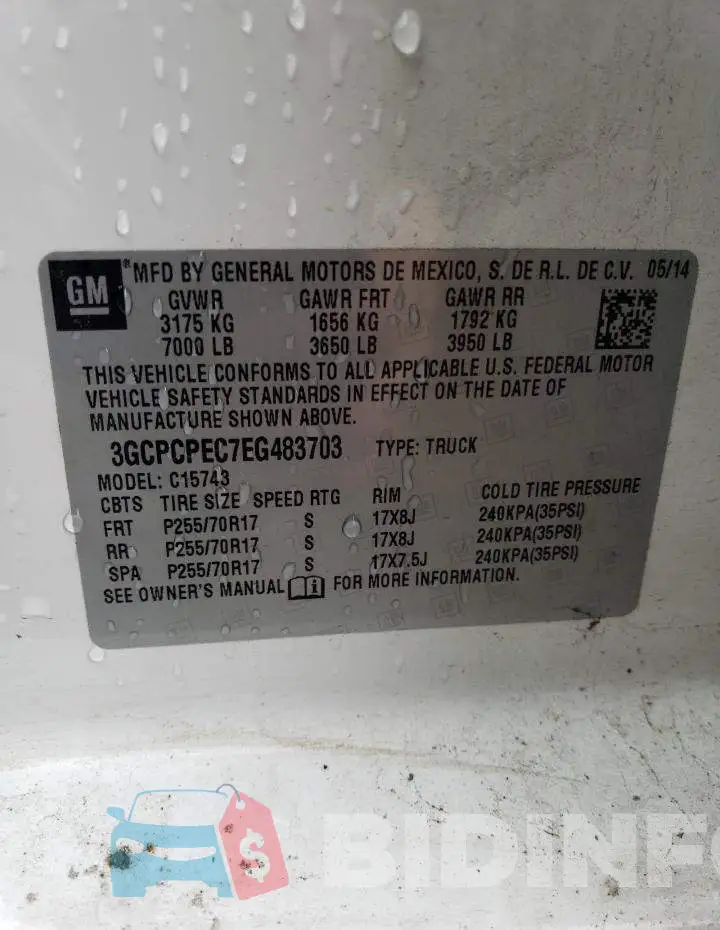 3GCPCPEC7EG483703 Photo# 12