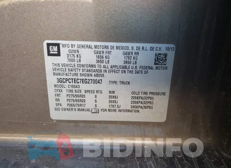3GCPCTEC7EG270047 Photo# 12