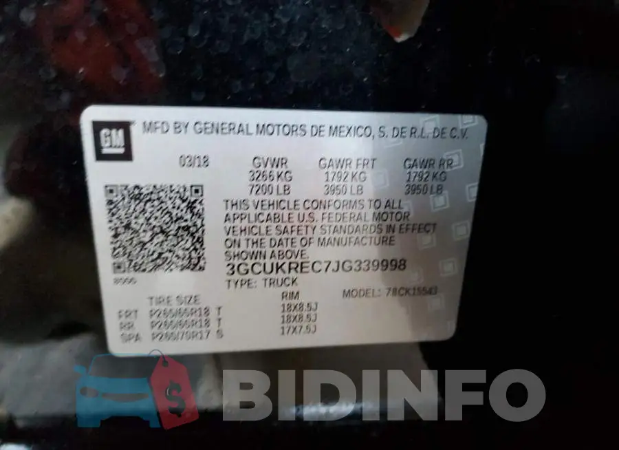 3GCUKREC7JG339998 Photo# 10