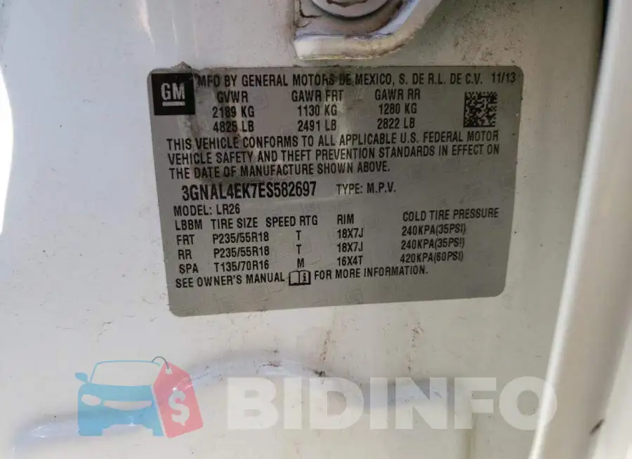 3GNAL4EK7ES582697 Photo# 12