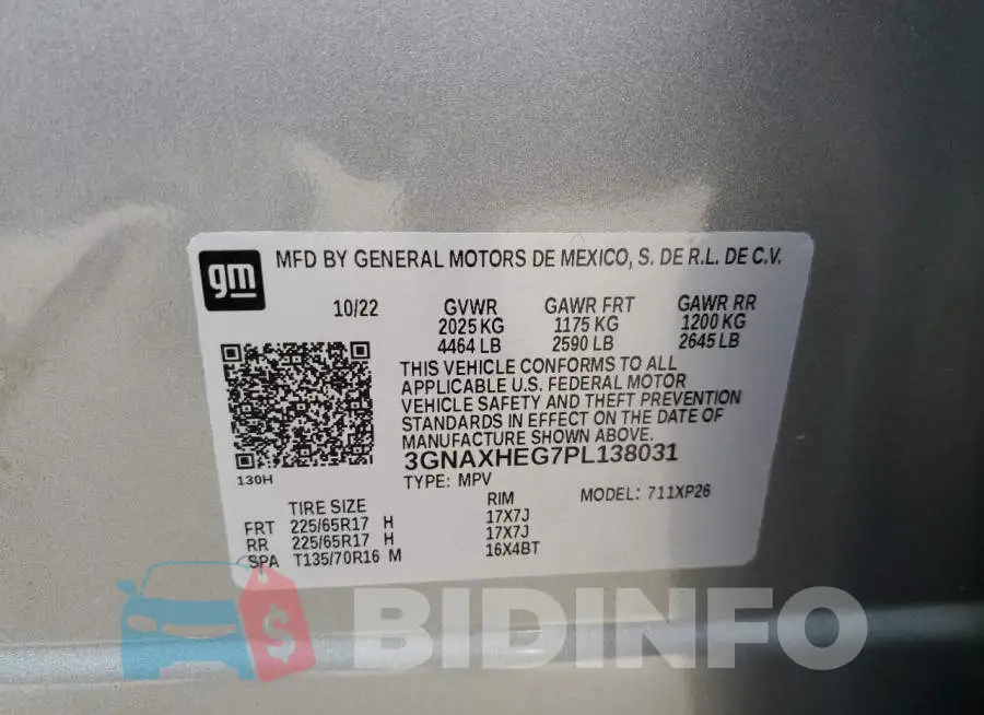 3GNAXHEG7PL138031 Photo# 12