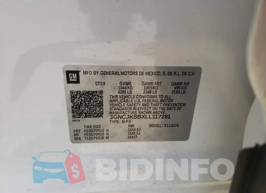 3GNCJKSBXLL117281 Photo# 14