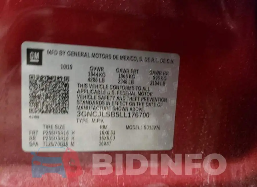 3GNCJLSB5LL176700 Photo# 13