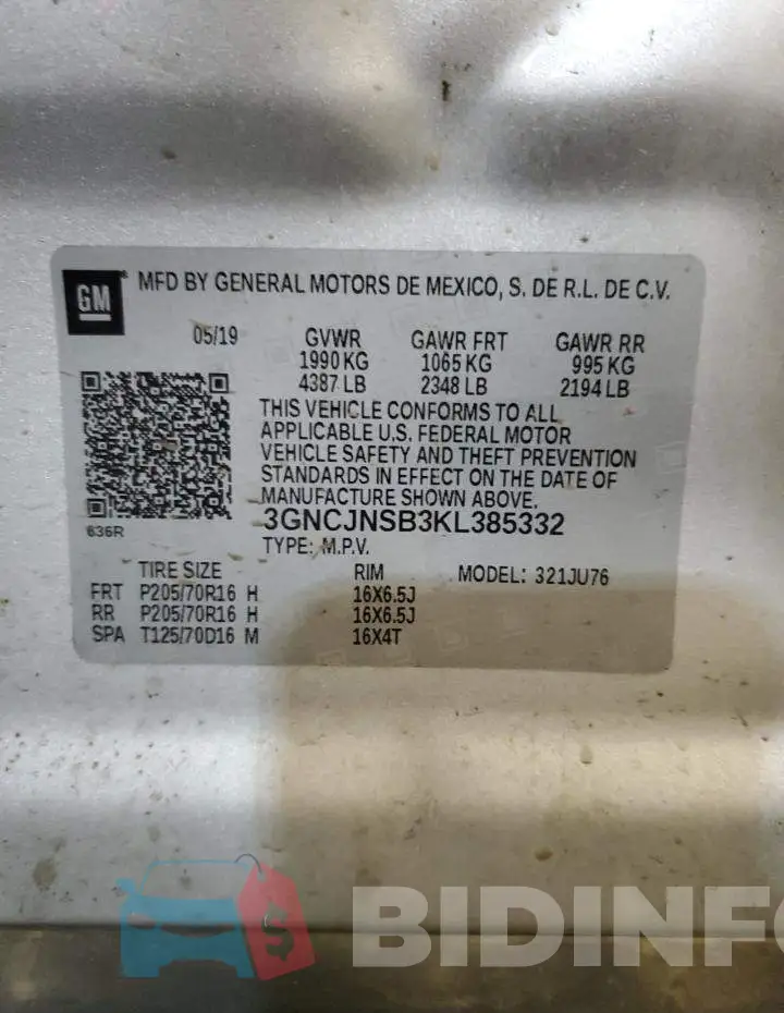 3GNCJNSB3KL385332 Photo# 12
