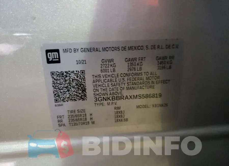3GNKBBRAXMS586819 Photo# 14