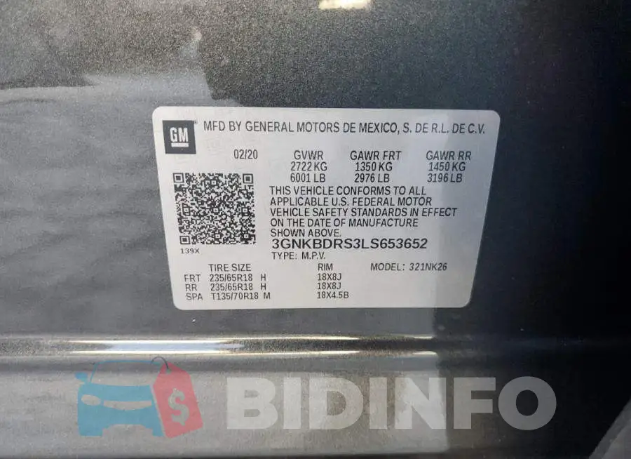 3GNKBDRS3LS653652 Photo# 13