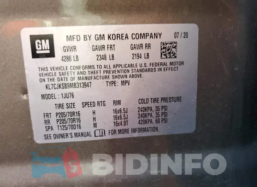 KL7CJKSB9MB313947 Photo# 13