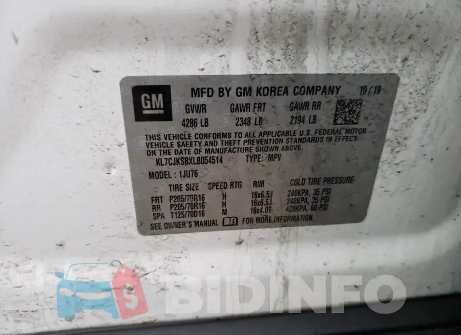 KL7CJKSBXLB054514 Photo# 13
