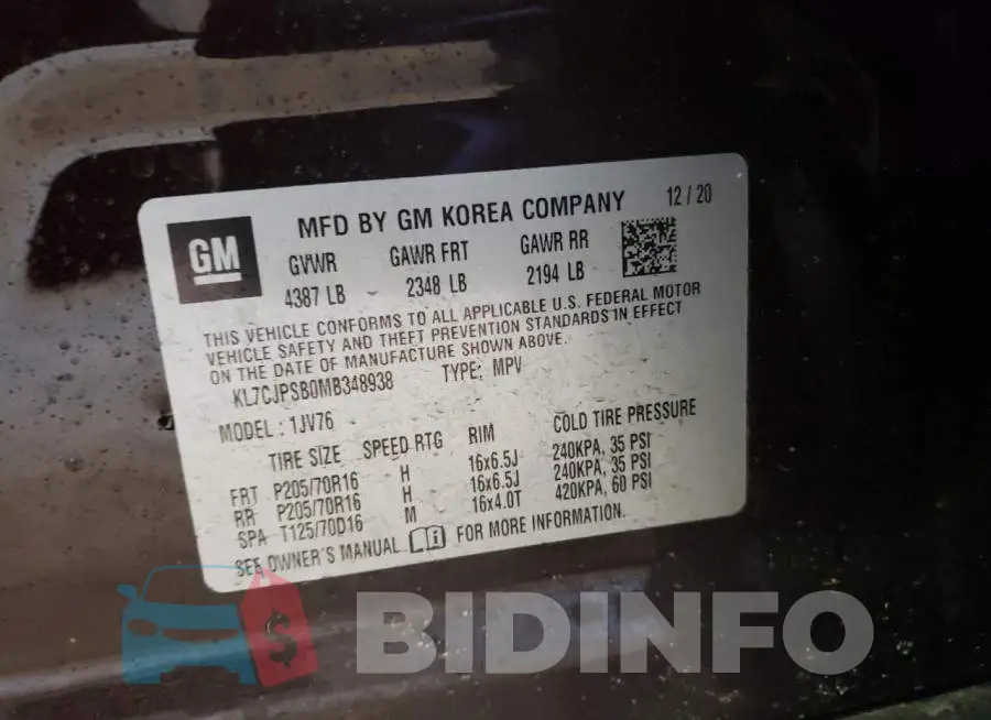 KL7CJPSB0MB348938 Photo# 12