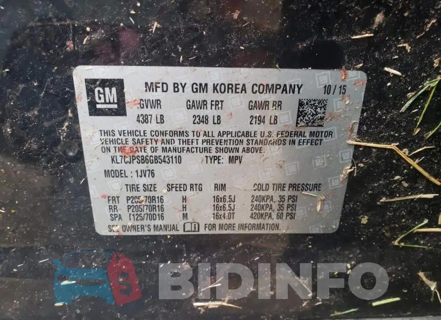 KL7CJPSB6GB543110 Photo# 13