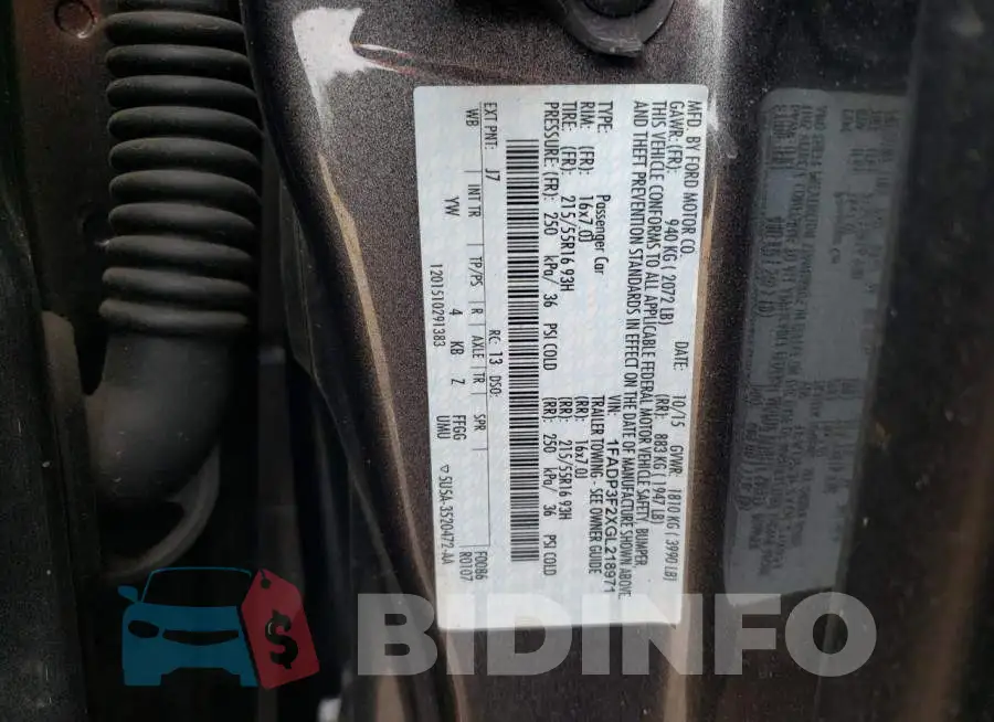 1FADP3F2XGL218971 Photo# 12