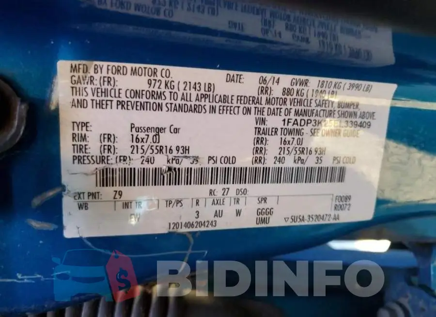 1FADP3K25EL339409 Photo# 13