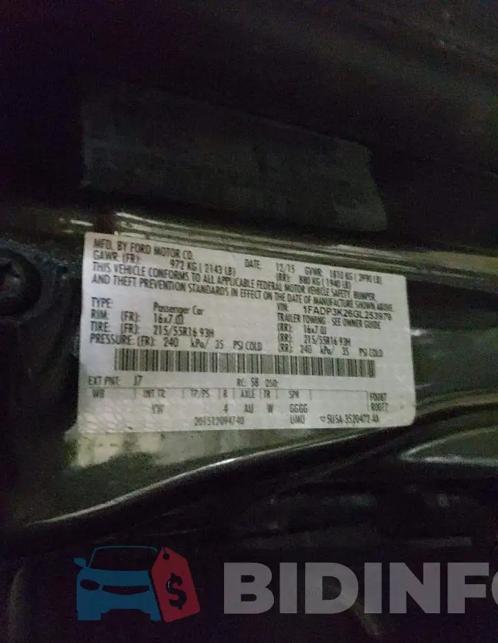 1FADP3K26GL253979 Photo# 12