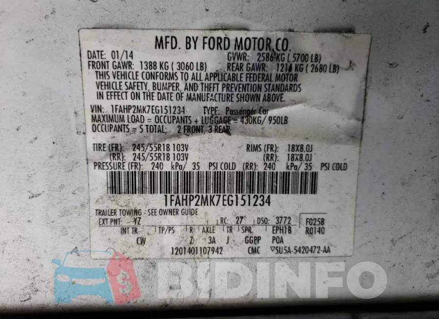 1FAHP2MK7EG151234 Photo# 10