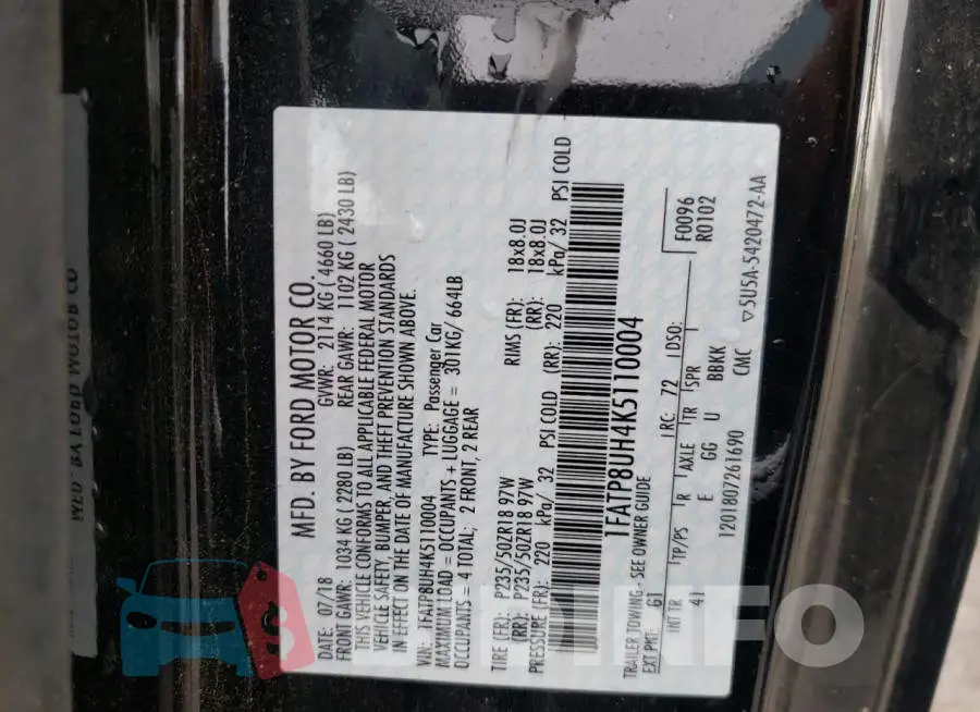 1FATP8UH4K5110004 Photo# 12
