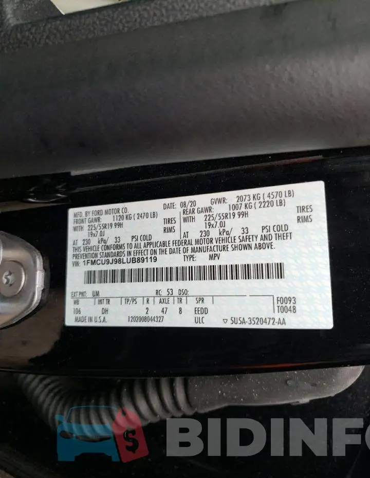 1FMCU9J98LUB89119 Photo# 13