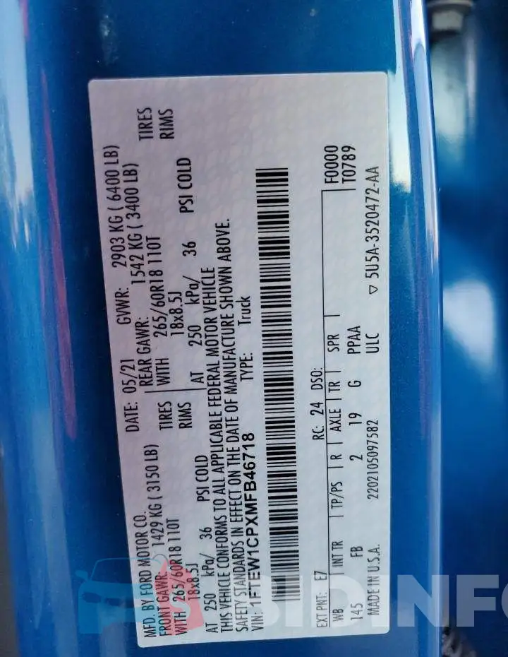 1FTEW1CPXMFB46718 Photo# 12