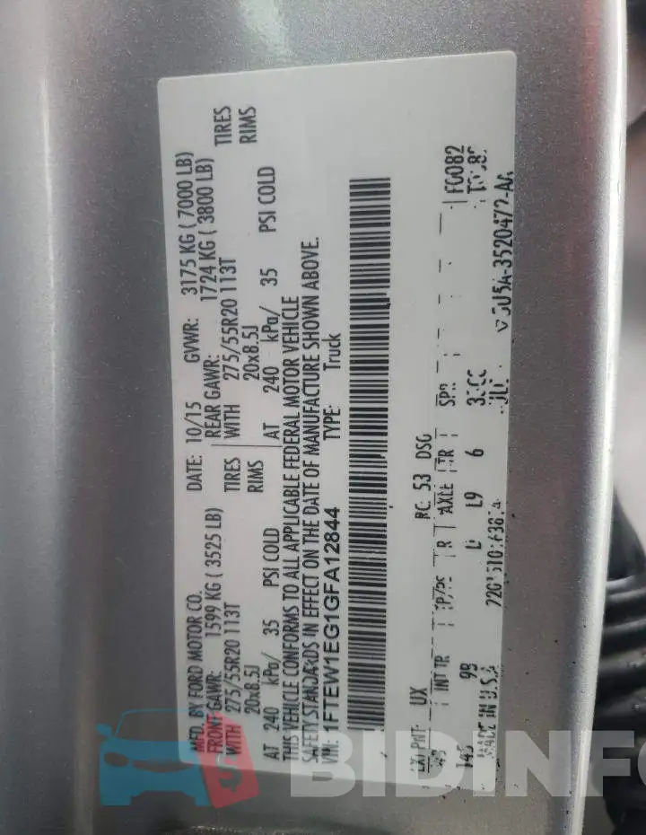 1FTEW1EG1GFA12844 Photo# 10