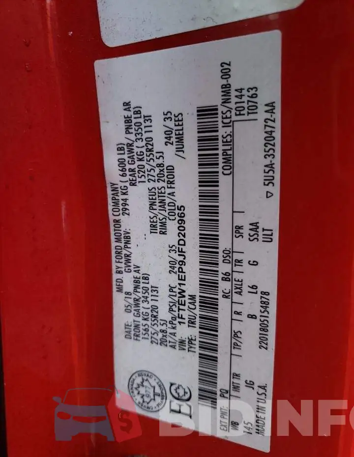 1FTEW1EP9JFD20965 Photo# 12