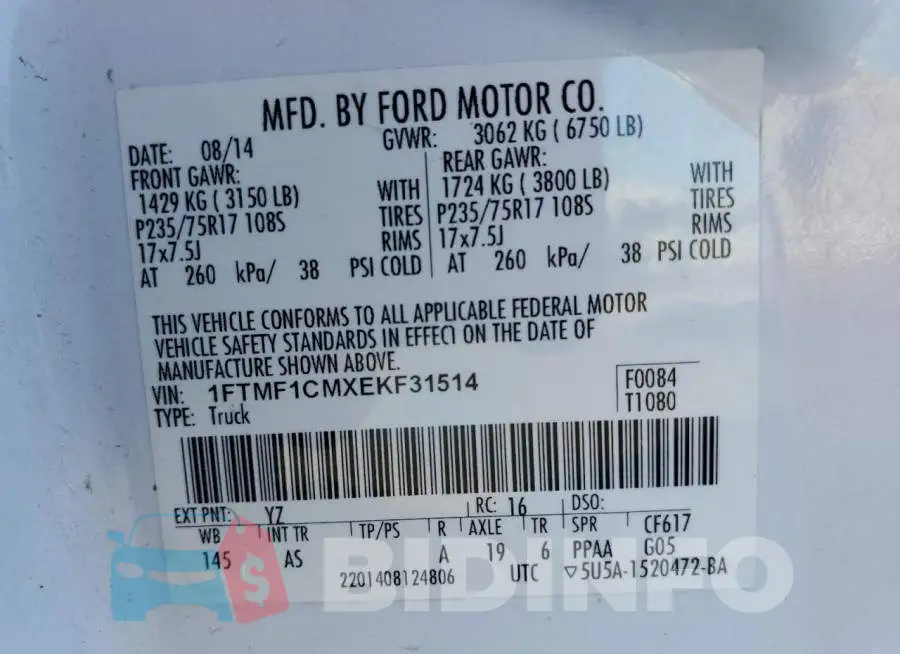 1FTMF1CMXEKF31514 Photo# 12