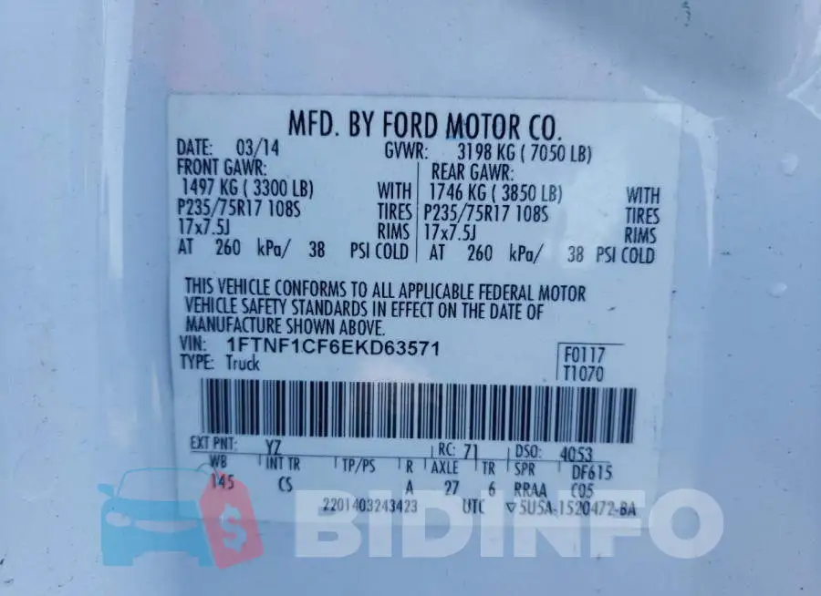 1FTNF1CF6EKD63571 Photo# 12