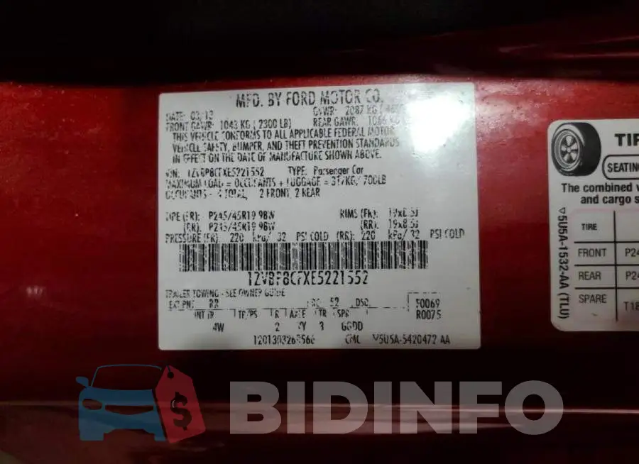 1ZVBP8CFXE5221552 Photo# 13