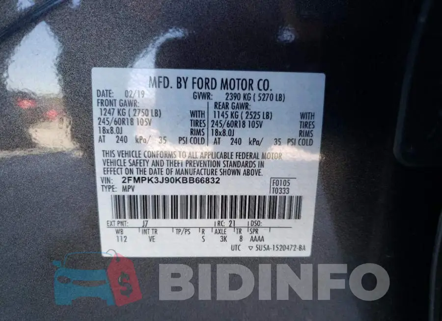 2FMPK3J90KBB66832 Photo# 12