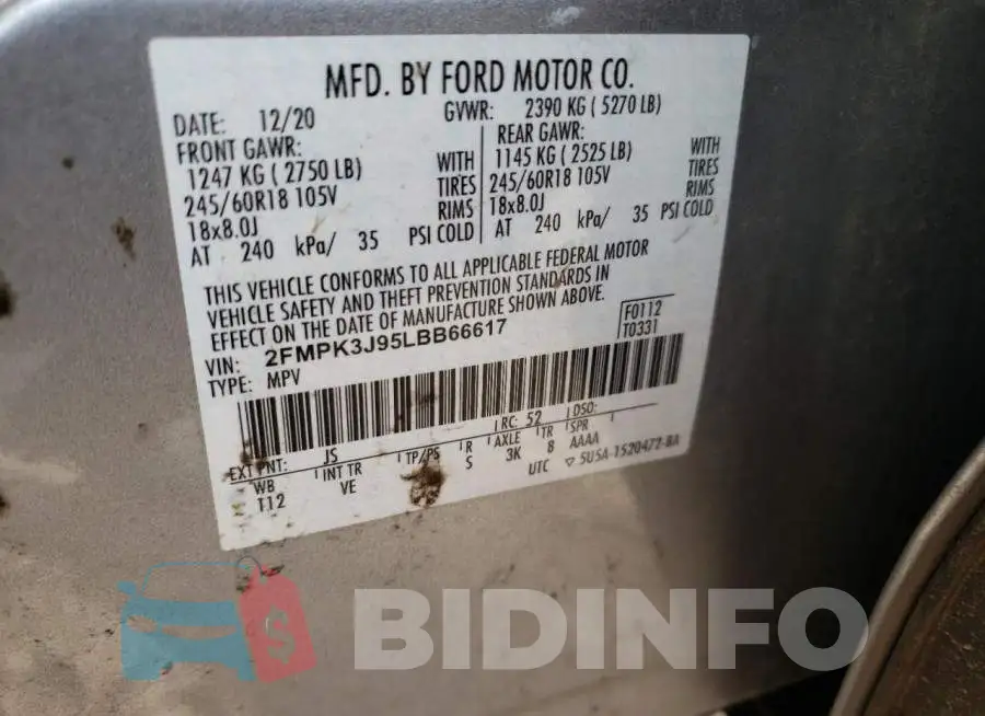 2FMPK3J95LBB66617 Photo# 13